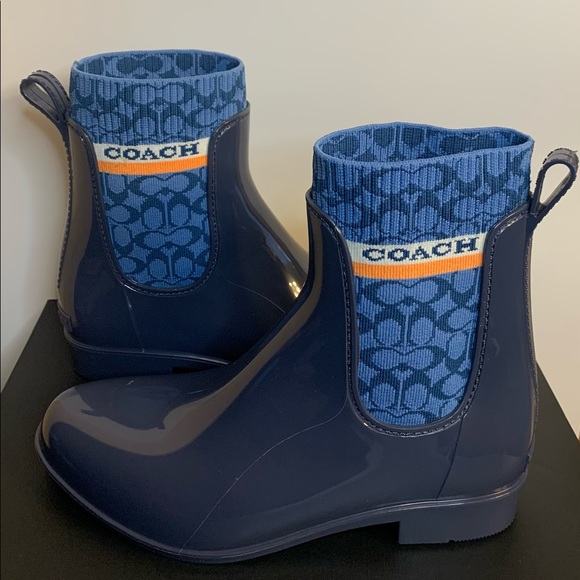 Brand New Coach Rivington Rubber Short Rain Boots 7 B/Narrow Fit/Size Up - Picture 8 of 12